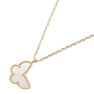 Van Cleef & Arpels Sweet Papillon Mother-of-Pearl Necklace, 18K (Yellow Gold)...